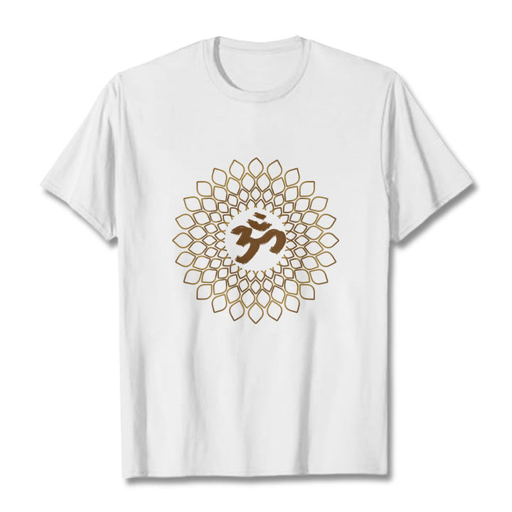 Buddha Stones Rhombus OM Design Tee T-shirt - White - 2XL - image 0