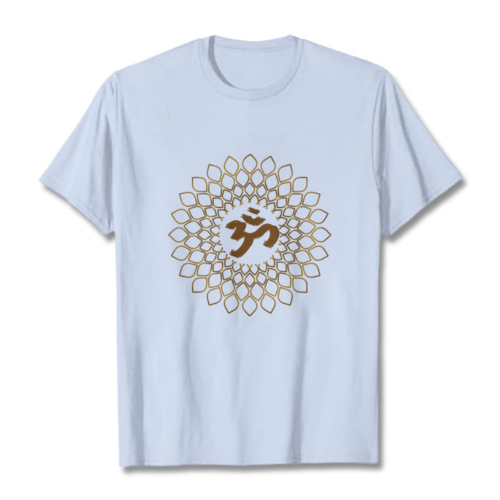Buddha Stones Rhombus OM Design Tee T-shirt - LightCyan - 2XL - image 18