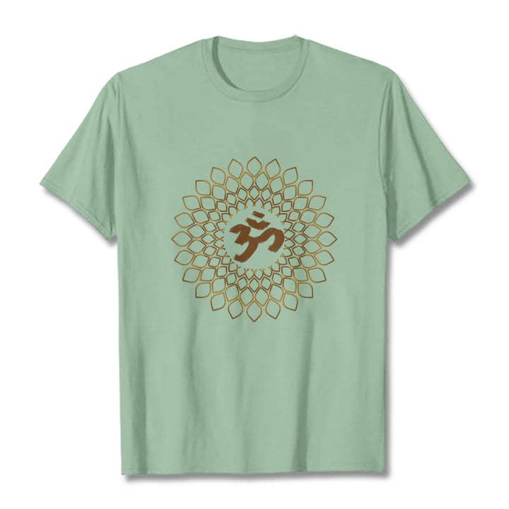 Buddha Stones Rhombus OM Design Tee T-shirt - PaleGreen - 2XL - image 14