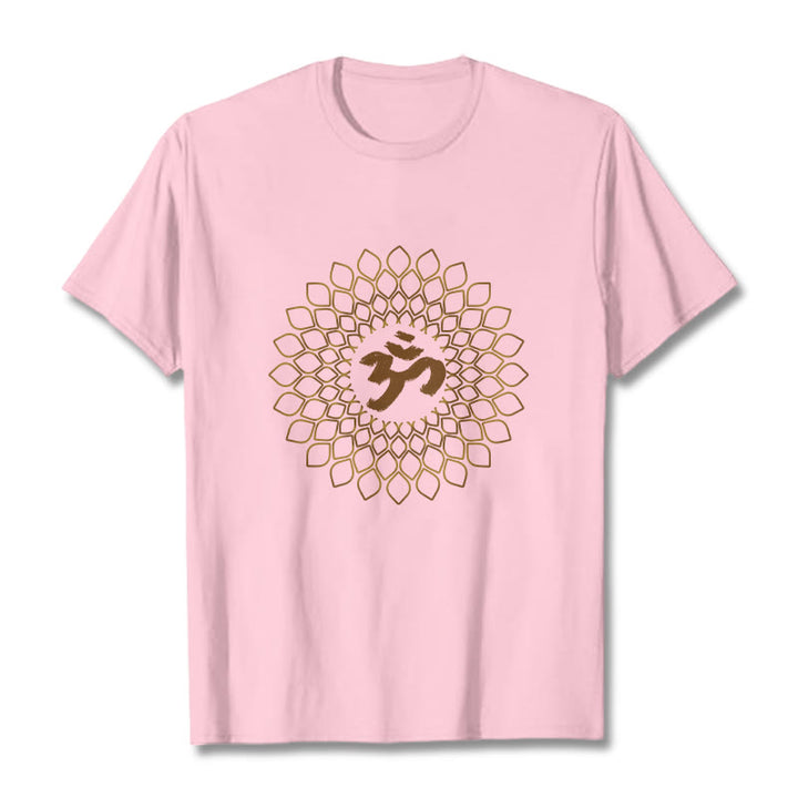 Buddha Stones Rhombus OM Design Tee T-shirt - LightPink - 2XL - image 12