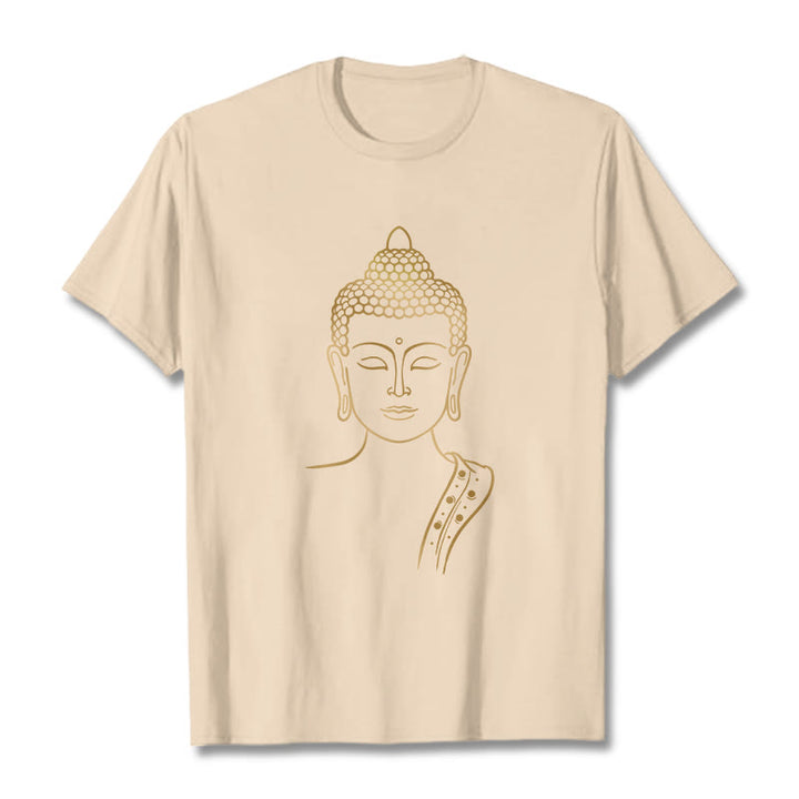 Buddha Stones Golden Buddha In Deep Meditation Tee T-shirt - Bisque - 2XL - image 10