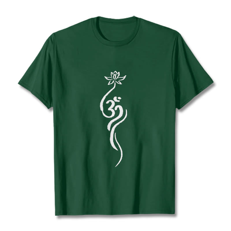 Buddha Stones Lotus Flower Om Design Tee T-shirt - ForestGreen - 2XL - image 10