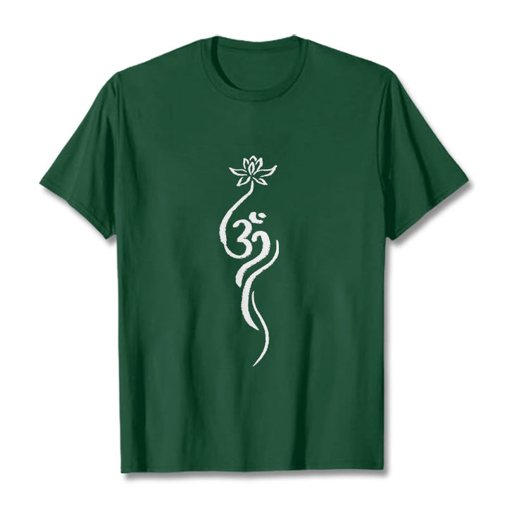 Buddha Stones Lotus Flower Om Design Tee T-shirt - ForestGreen - 2XL - image 10