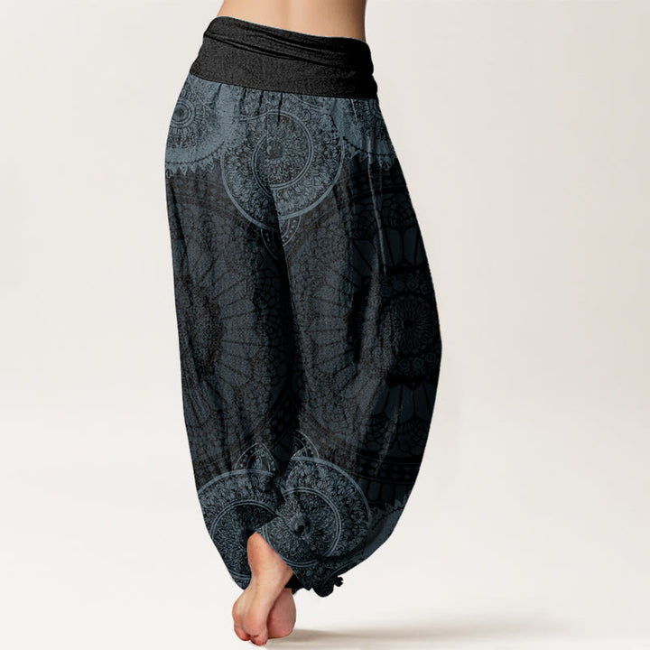 Buddha Stones Pure Cotton Circular Mandala Design Women's Elastic Waist Harem Pants - image 7