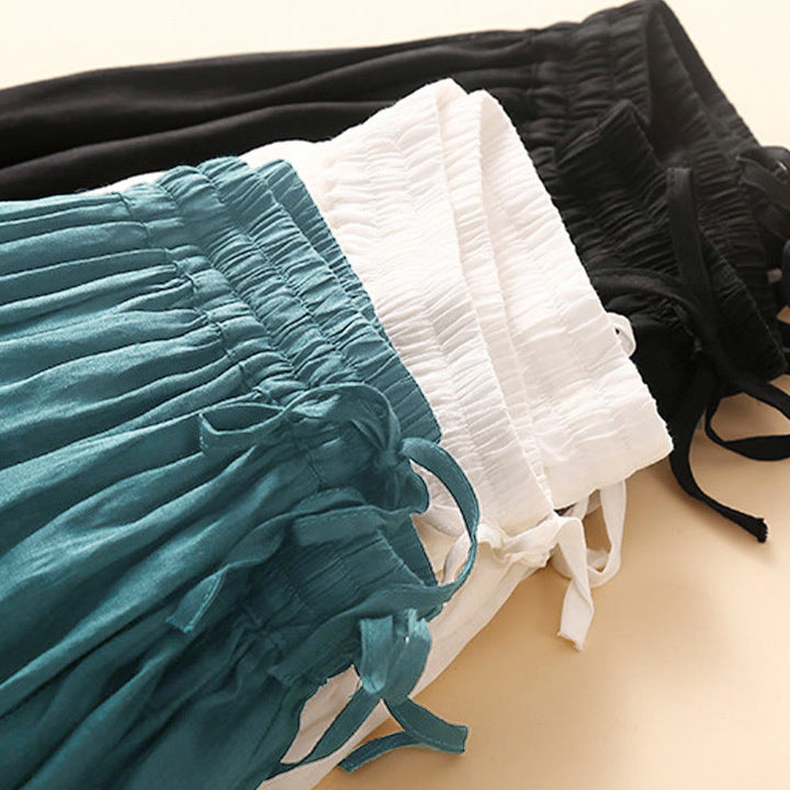 Buddha Stones Plain Lace Up Elastic Waist Women's Skirt With Pockets - image 22