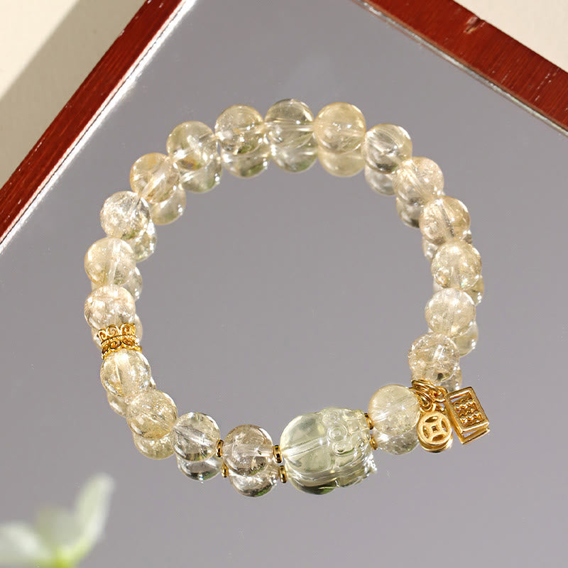 Buddha Stones Natural Citrine PiXiu Copper Coin Protection Bracelet - image 3