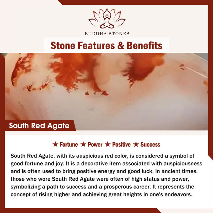Buddha Stones Natural South Red Agate Pearl Peace Lock Charm Positive Bracelet - image 5