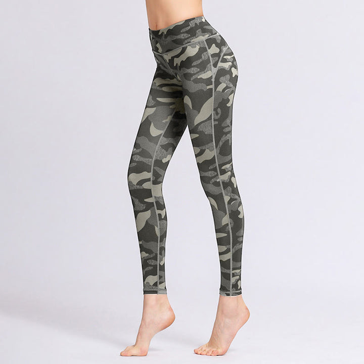 Buddha Stones Camo Print Sports Fitness Yoga High Waist Leggings Women's Yoga Pants - Black - US8-10，UK/AU12-14，EU40-42 (XL) - image 1
