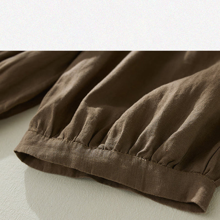 Buddha Stones Commute Pure Color High Waist Women's Harem Pants With Pockets - image 5