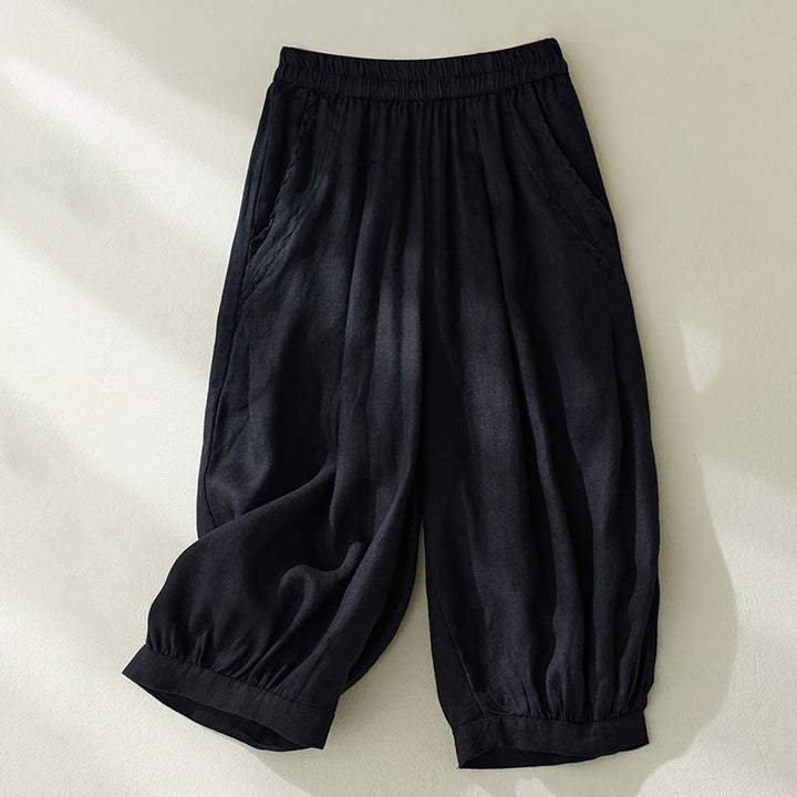Buddha Stones Commute Pure Color High Waist Women's Harem Pants With Pockets - Black - US8-10，UK/AU12-14，EU40-42 (2XL) - image 16