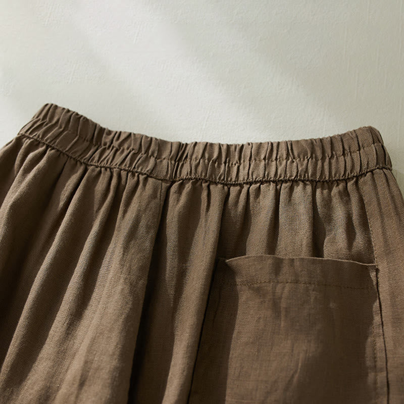 Buddha Stones Commute Pure Color High Waist Women's Harem Pants With Pockets - image 2
