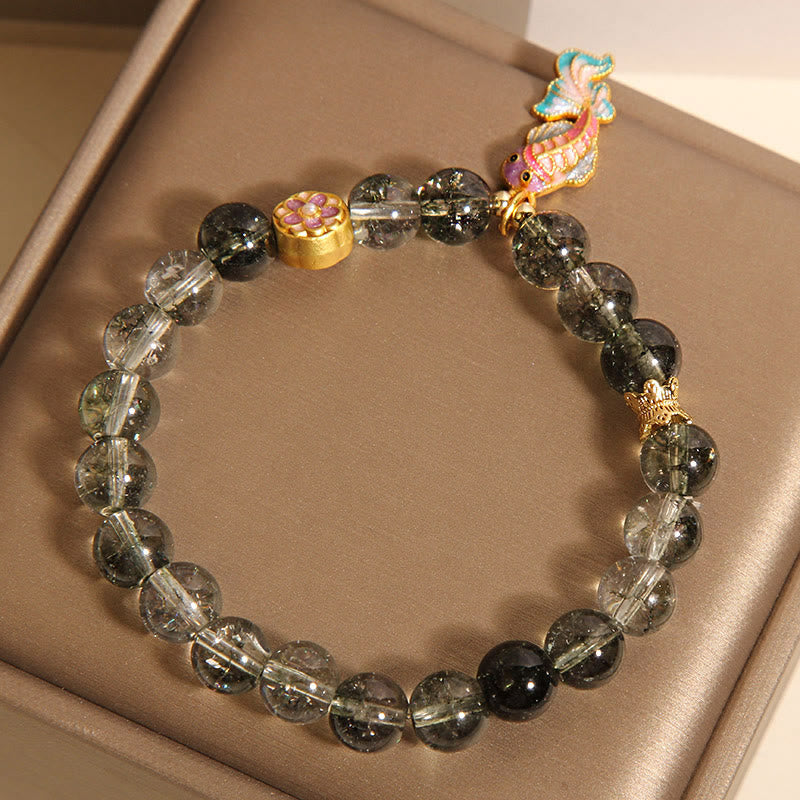 Buddha Stones Green Phantom Koi Fish Lucky Bracelet - image 2