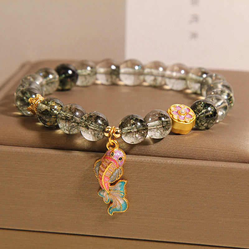 Buddha Stones Green Phantom Koi Fish Lucky Bracelet - image 6