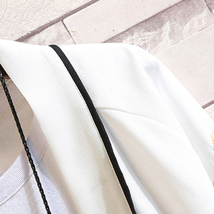Buddha Stones Embroidery Dragon Phoenix Auspicious Cloud Waves Leaves Cranes Open Front Jacket Men's Kimono - image 27