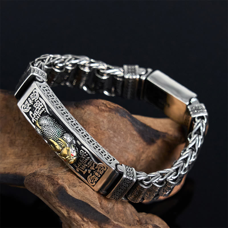 Buddha Stones Tibetan Copper Buckle Prayer Wheel Heart Sutra Pi Xiu Metal Bracelet - 7.9in(20cm) - image 0