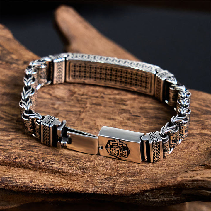 Buddha Stones Tibetan Copper Buckle Prayer Wheel Heart Sutra Pi Xiu Metal Bracelet - image 10