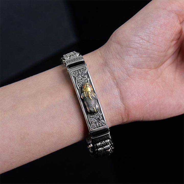 Buddha Stones Tibetan Copper Buckle Prayer Wheel Heart Sutra Pi Xiu Metal Bracelet - image 4