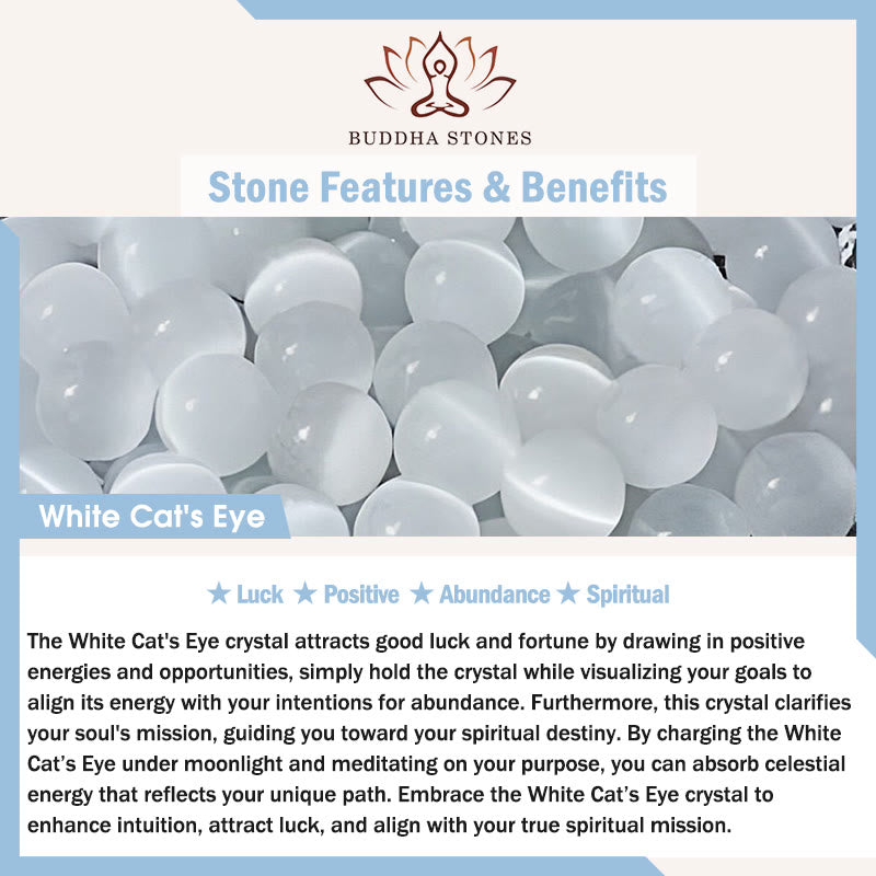 Buddha Stones 925 Sterling Silver Natural Peach Blossom White Cat's Eye Positive Bracelet - image 5