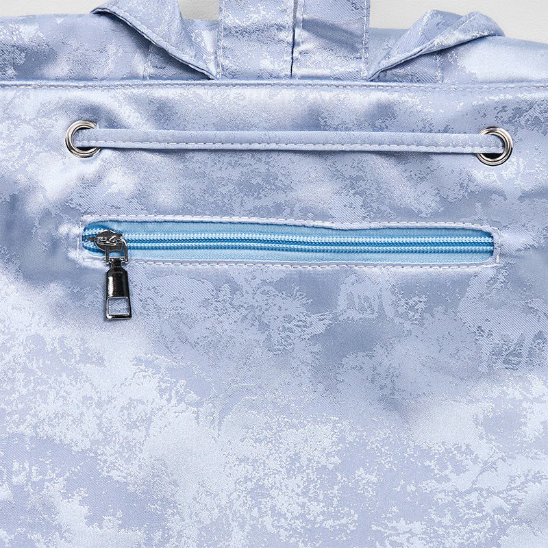 Buddha Stones Handmade Blue Camellia Embroidered Large Capacity Polyester Cotton Backpack - image 5