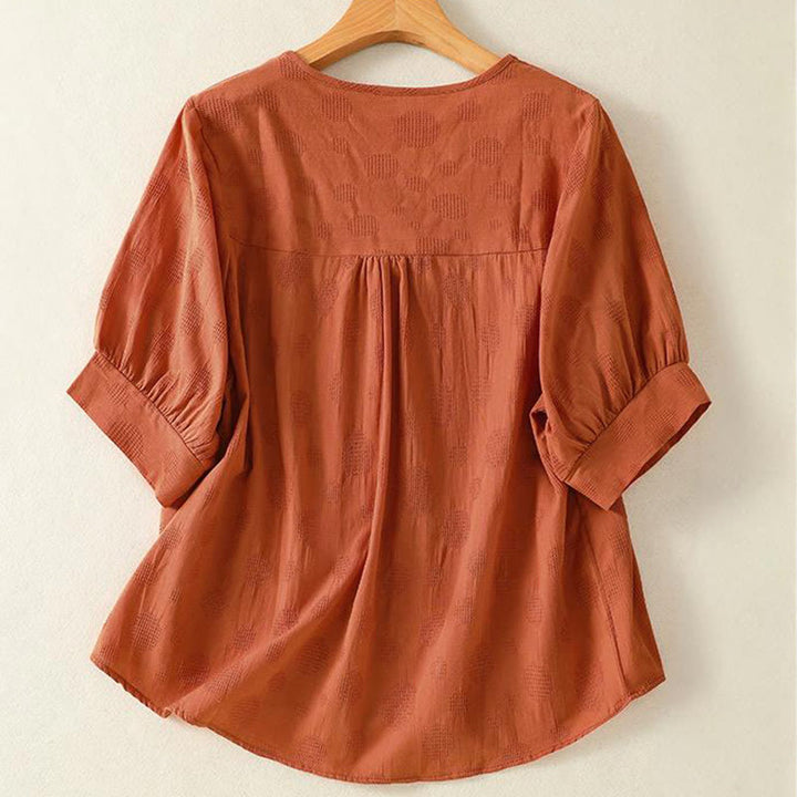 Buddha Stones Plain Crew Neck Design Women's Loose Short Sleeves T-Shirt - image 8
