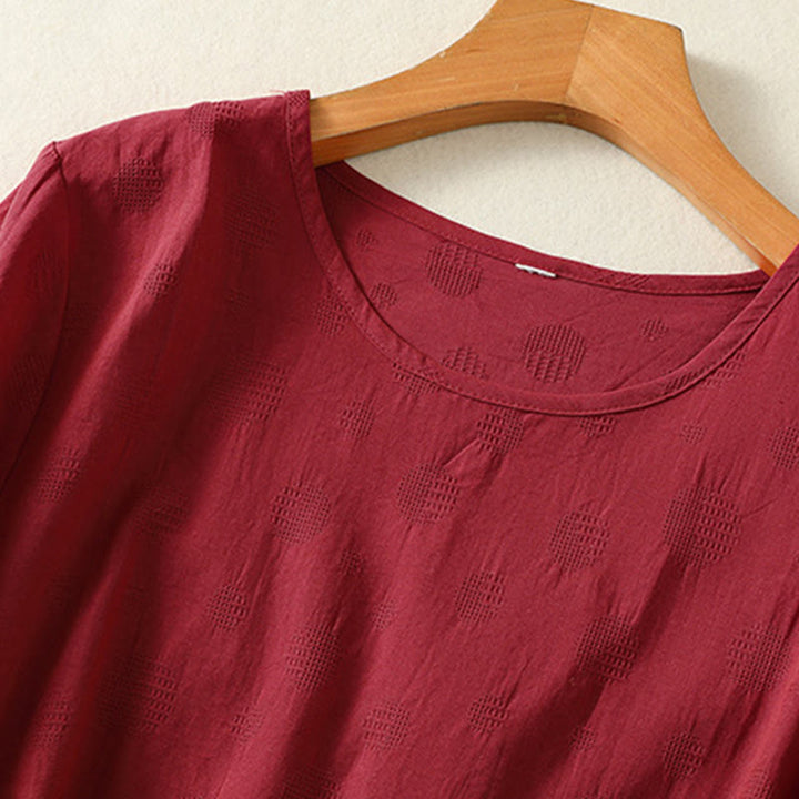Buddha Stones Plain Crew Neck Design Women's Loose Short Sleeves T-Shirt - image 15