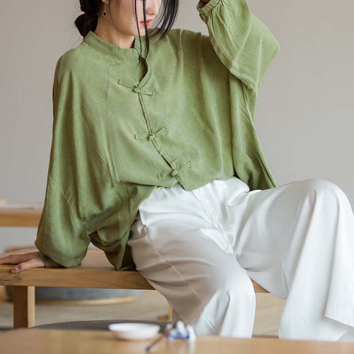 Buddha Stones Frog-Button Long Sleeve Shirt Zen Tai Chi Meditation Top Hanfu Clothing Jacket - image 15