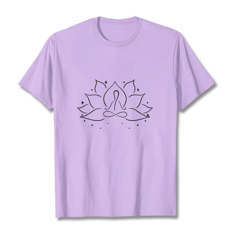 Buddha Stones Lotus Flower Meditative Yoga Pose Design Tee T-shirt - Plum - 2XL - image 16