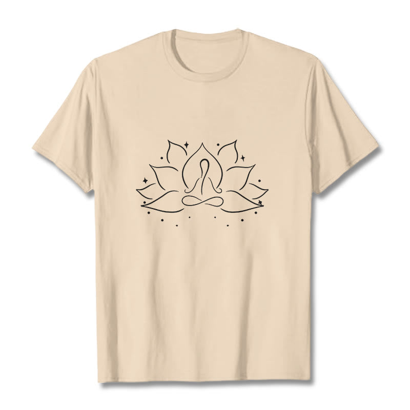 Buddha Stones Lotus Flower Meditative Yoga Pose Design Tee T-shirt - Bisque - 2XL - image 10