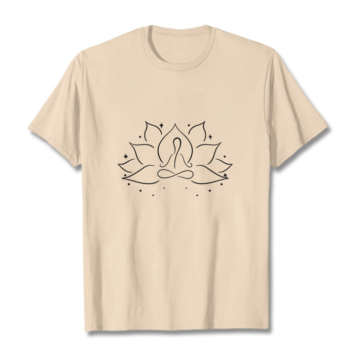 Buddha Stones Lotus Flower Meditative Yoga Pose Design Tee T-shirt - Bisque - 2XL - image 10