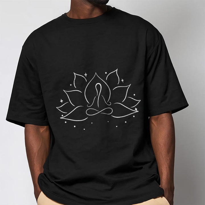 Buddha Stones Lotus Flower Meditative Yoga Pose Design Tee T-shirt - image 4