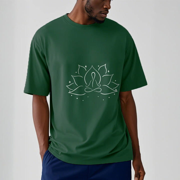 Buddha Stones Lotus Flower Meditative Yoga Pose Design Tee T-shirt - image 1
