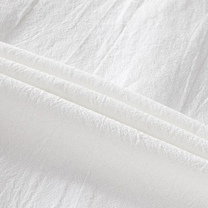 Buddha Stones Summer Solid Men's Buttons Half Sleeve Cotton Linen Shirt - image 15