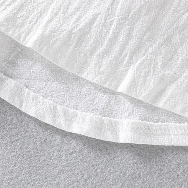 Buddha Stones Summer Solid Men's Buttons Half Sleeve Cotton Linen Shirt - image 14