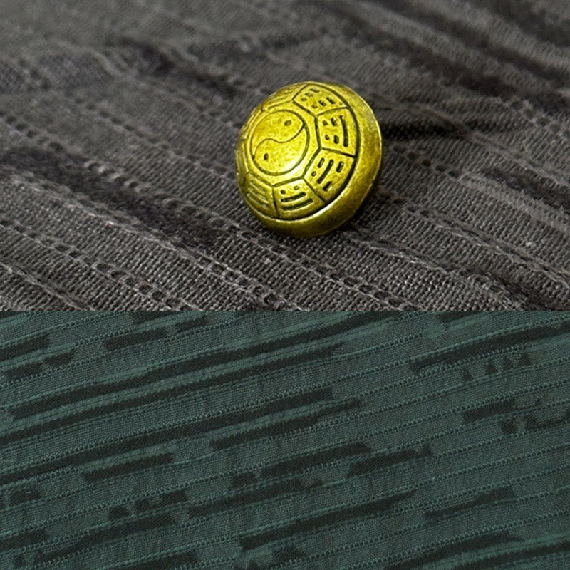 Buddha Stones Summer Patchwork Color Design Men's Half Sleeve Cotton Linen Shirt - image 7