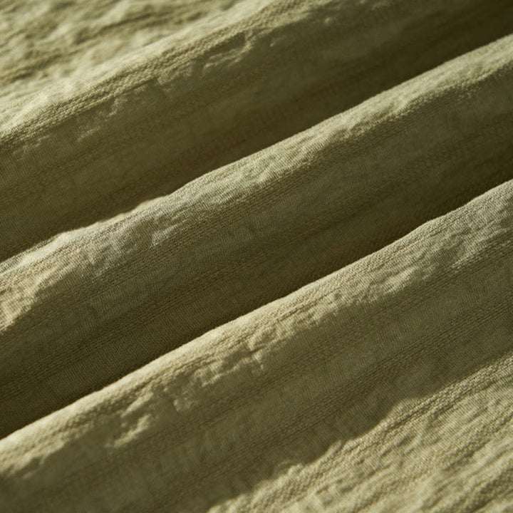 Buddha Stones Summer Solid Breathable Men's Buttons Short Sleeve Tencel Shirt - image 12