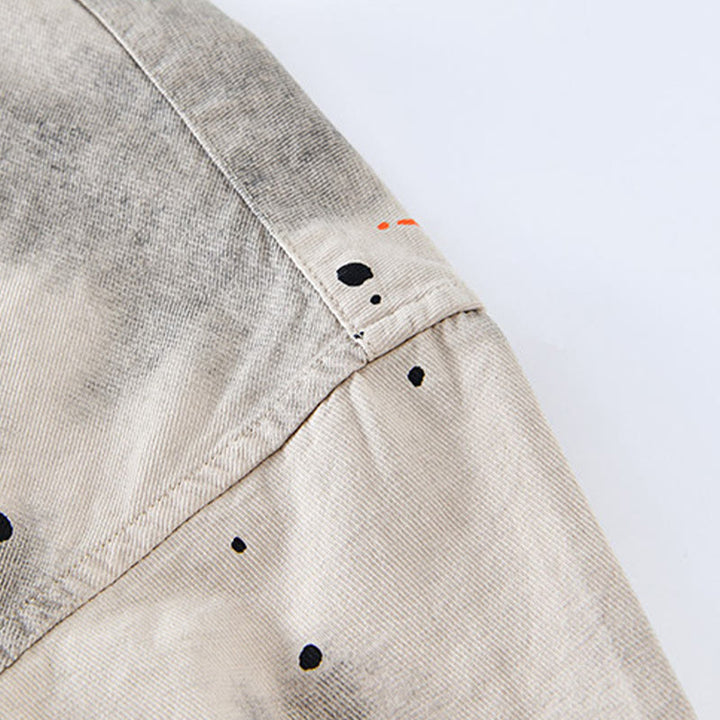 Buddha Stones Summer Ink Splashing Color Men's Button Short Sleeve Cotton Shirt - image 5