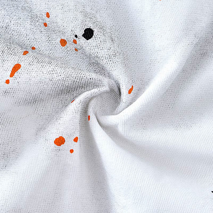 Buddha Stones Summer Ink Splashing Color Men's Button Short Sleeve Cotton Shirt - image 17