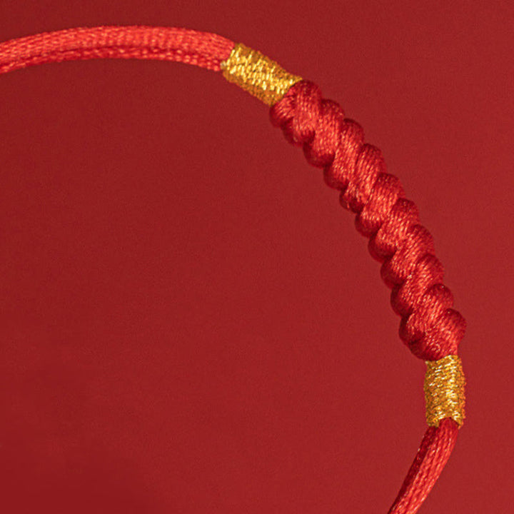 Buddha Stones Handmade Braided Red String Happy Knot Flat Knot Colorful Rope Bracelet - image 7