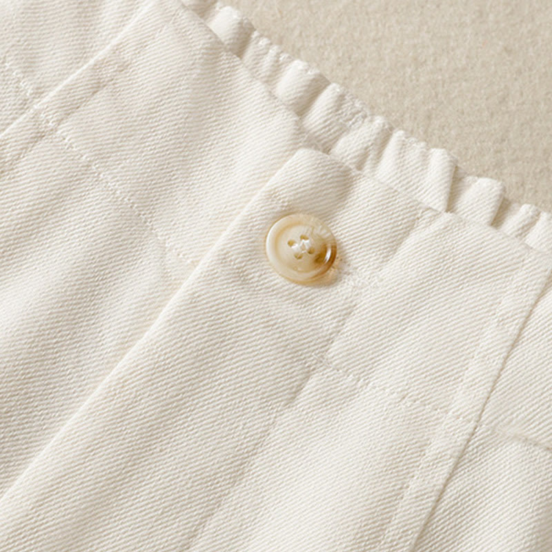 Buddha Stones Casual Lace Patchwork Design High Waist Women's Wide Leg Ankle-Length Pants With Pockets Zipper - image 4