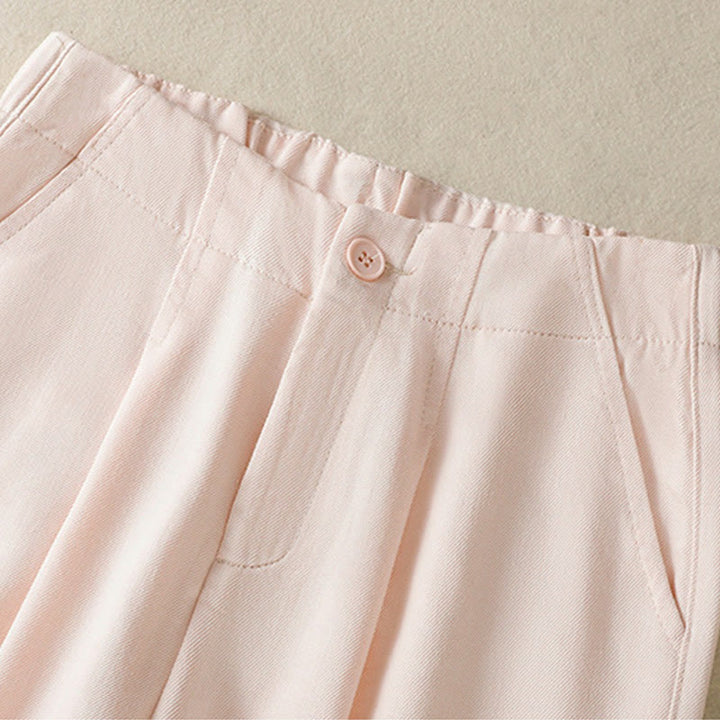 Buddha Stones Casual Lace Patchwork Design High Waist Women's Wide Leg Ankle-Length Pants With Pockets Zipper - image 10