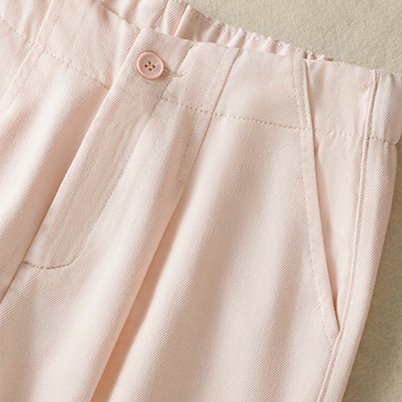 Buddha Stones Casual Lace Patchwork Design High Waist Women's Wide Leg Ankle-Length Pants With Pockets Zipper - image 11