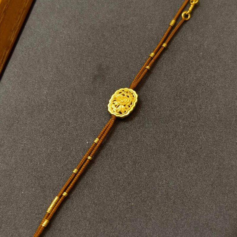 Buddha Stones Handmade Copper Gold Plated Peony String Balance Bracelet - image 1