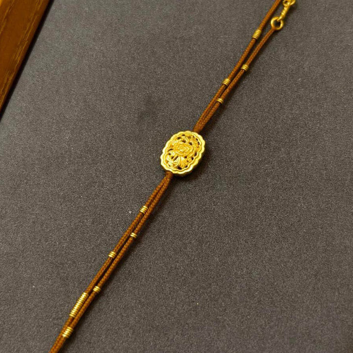 Buddha Stones Handmade Copper Gold Plated Peony String Balance Bracelet - image 1