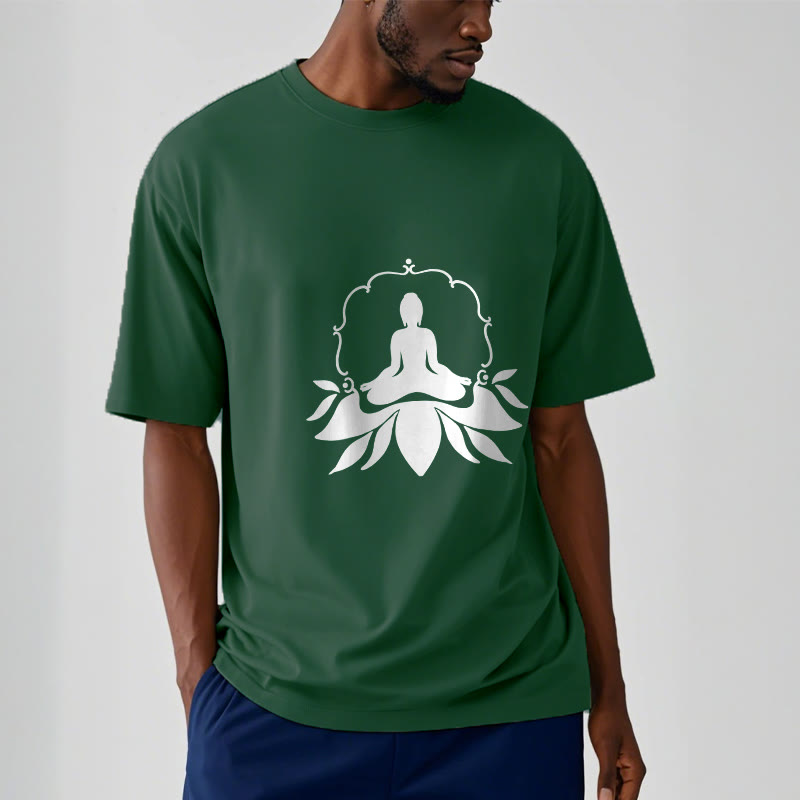 Buddha Stones Meditating Buddha Seated on Grass Tee T-shirt - image 11