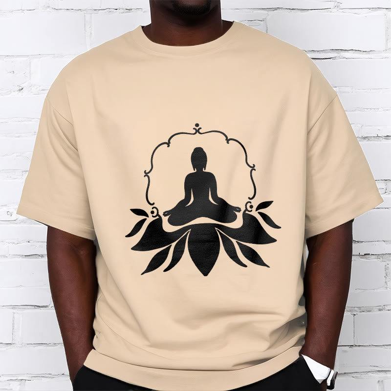Buddha Stones Meditating Buddha Seated on Grass Tee T-shirt - image 9