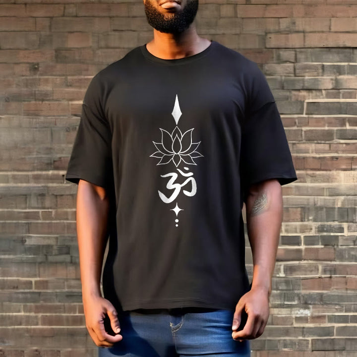 Buddha Stones Om Symbol Lotus Tee T-shirt - image 2