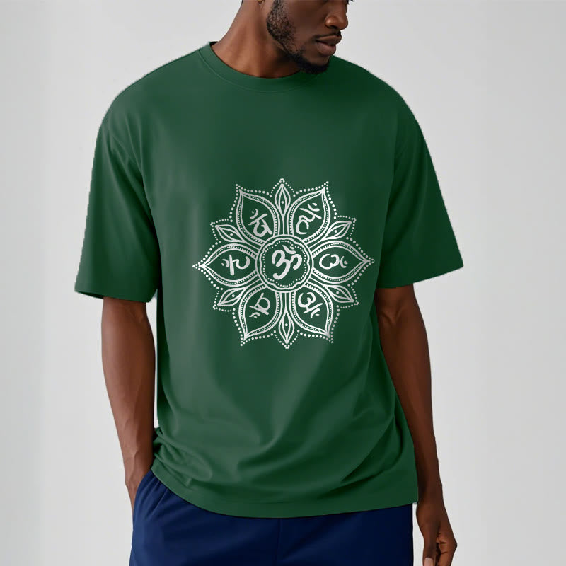 Buddha Stones Mandala Flower Om Mani Padme Hum Mantra Tee T-shirt - image 1