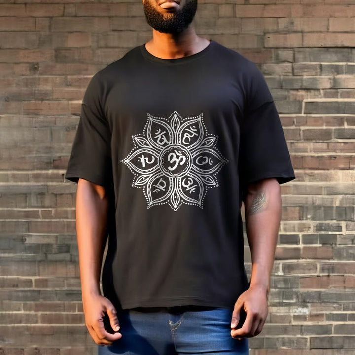 Buddha Stones Mandala Flower Om Mani Padme Hum Mantra Tee T-shirt - image 5