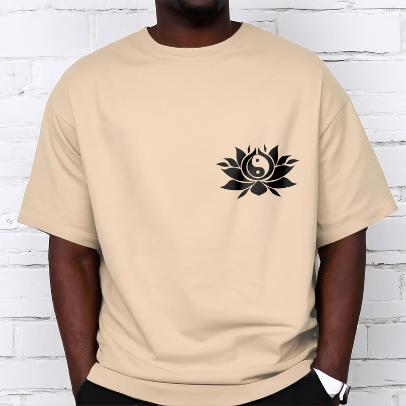 Buddha Stones Yin Yang Lotus Flower Design Tee T-shirt - image 13