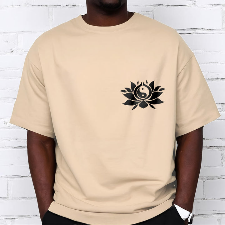Buddha Stones Yin Yang Lotus Flower Design Tee T-shirt - image 13